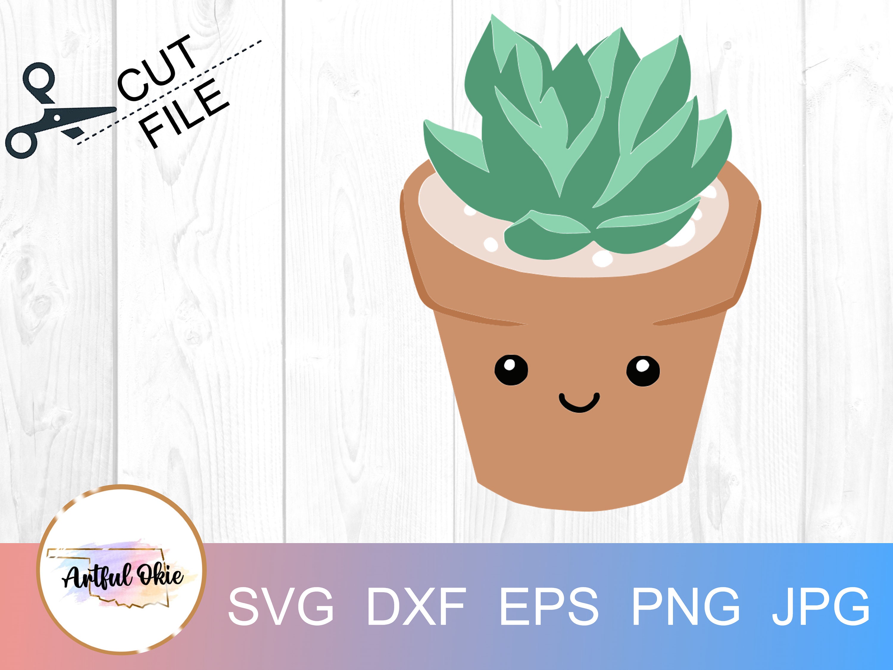 Kawaii Succulent SVG - Etsy