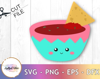 Kawaii Chips and Salsa cut file SVG