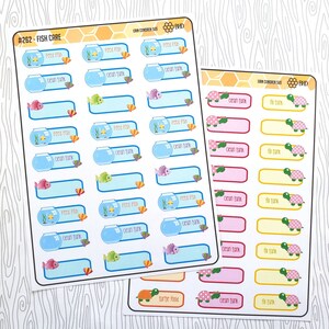 Pets // Fish Care // Turtle Care Stickers (Sets of 27) Item #262