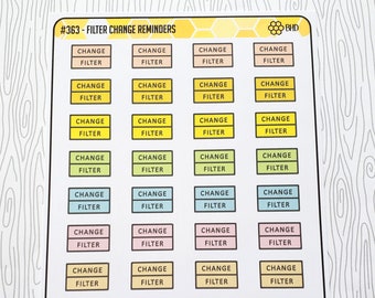 Filter Change Reminders (Set of 40) Item #363