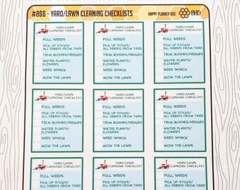 Yard // Lawn Cleaning Checklists (Set of 12) Item #866