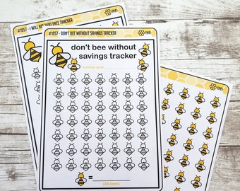 Don't Bee Without Savings Tracker // I Will Be Debt Free Tracker (Set of 2 Sheets) Item #1057