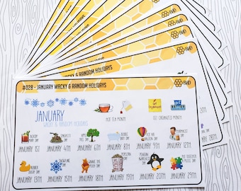 Wacky & Random Holidays // Full Year (12 Months) // January - December // Buy All 12 Get 2 Free //  Item #286