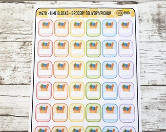 Time Blocks //Grocery Delivery/Pickup Stickers (Set of 42) Item #678