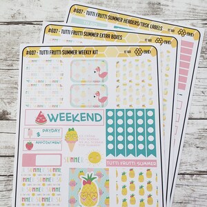 Tutti Frutti Summer Weekly Kit // EC // Plum Paper // Happy Planner (Set of 34) Item #607