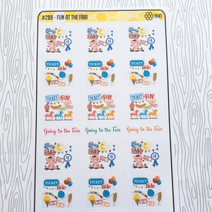 Stickers Fun Fair Fair // Fun at the Fair Stickers (set of 21) Item #288 - Etsy