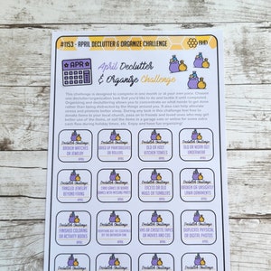 April Declutter & Organize Challenge (Set of 1 Sheet) Item #1153