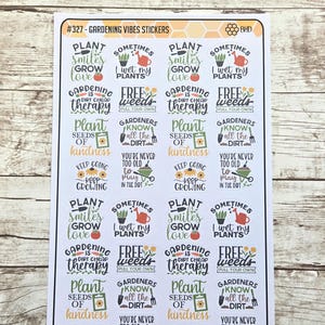 Gardening Vibes Stickers (Set of 32) Item #327