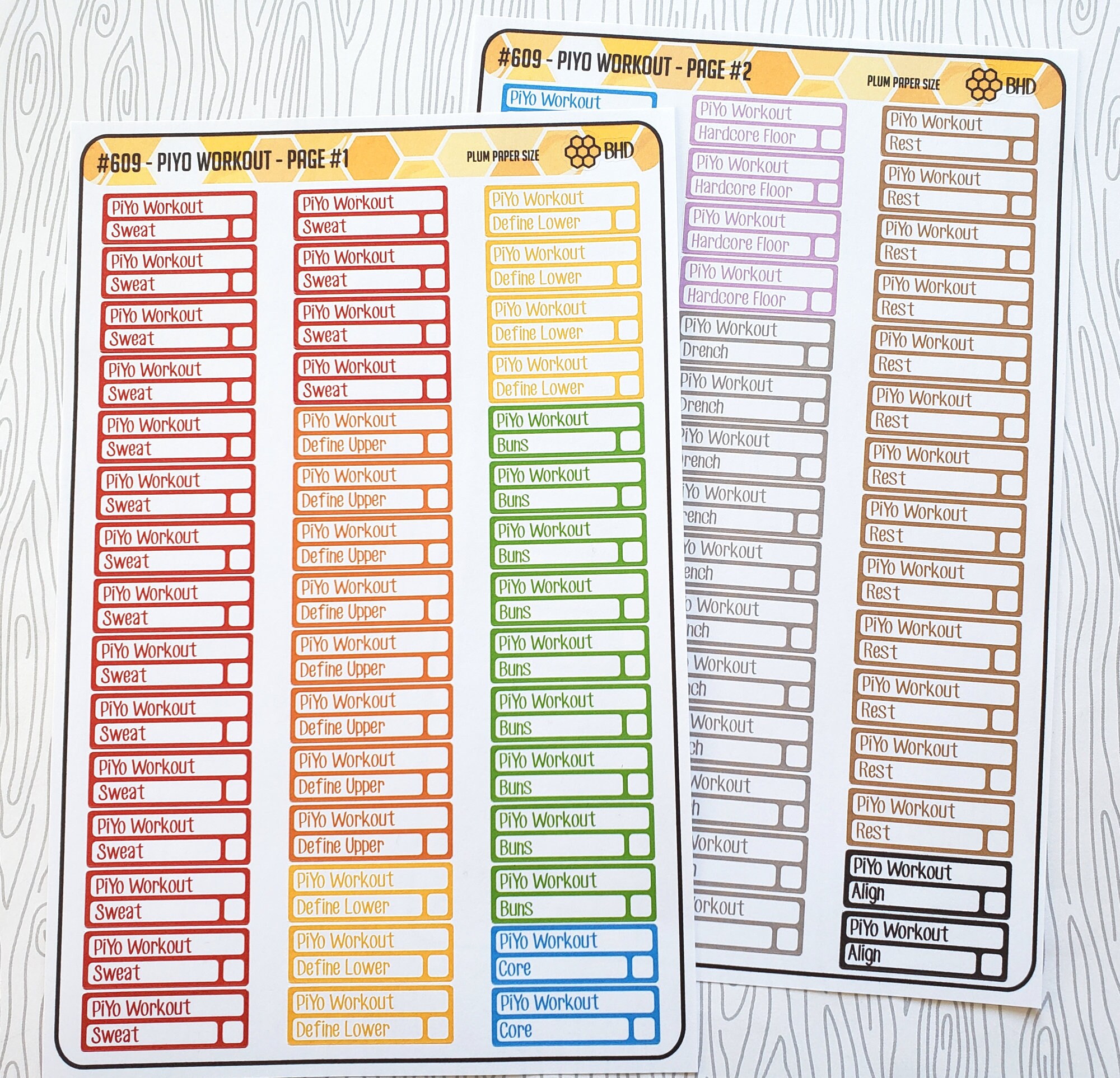 Piyo Workout Stickers set of 90 Item 609 Etsy