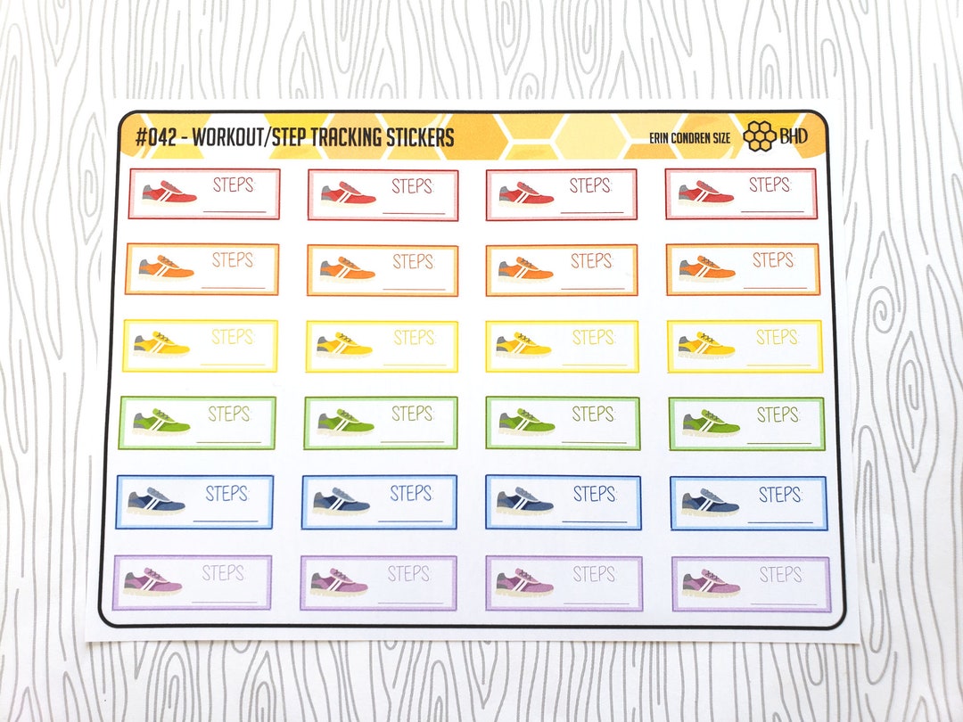 Workout Step Tracking Stickers (set of 24) Item #042 - Etsy