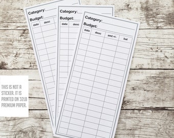 Cash Envelope Tracker // Black Grey // Cashless Tracker // Vertical Cash Trackers // Balance Sheet // Budget Envelope Slips (Item #CE015)