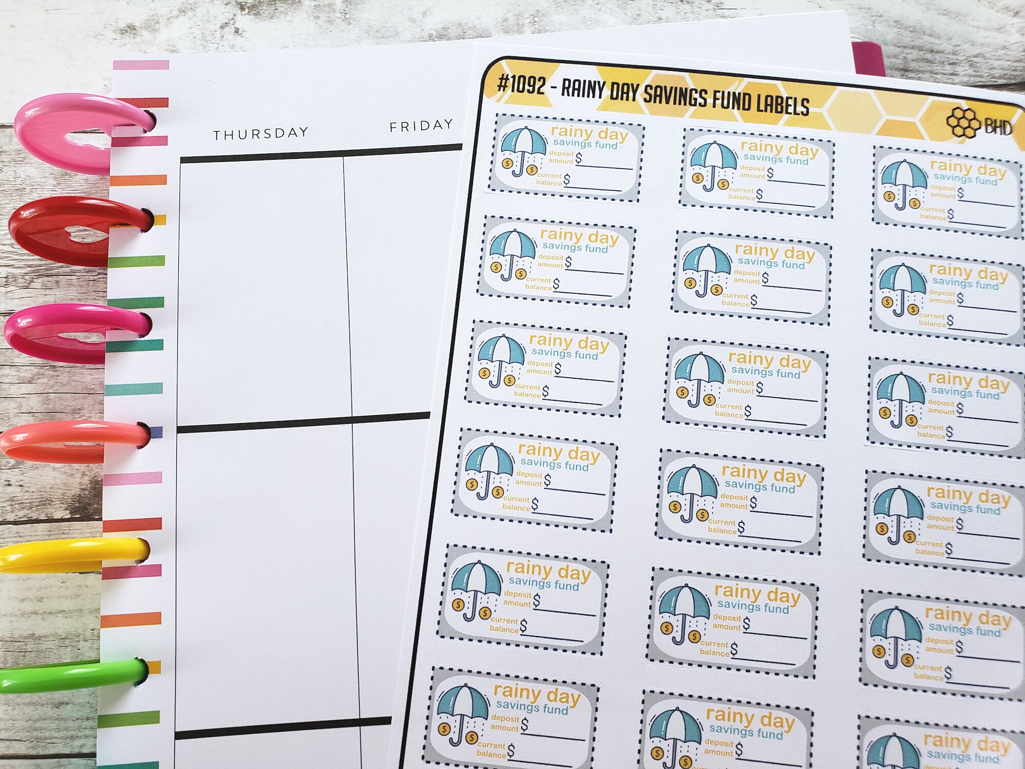 FTS スタジャン SAVE FOR RAINY DAY Rainy Day Savings Fund Labels (set of 24) Item #1092 - Etsy