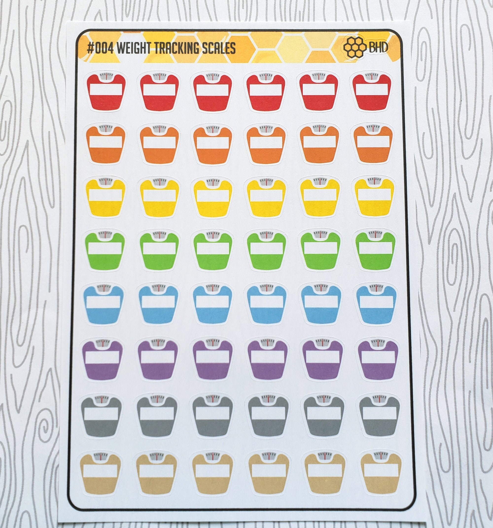 Weight Tracking Stickers (Set of 48) Item #004