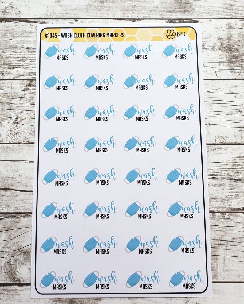Wash Cloth Covering Markers Stickers Set of 32 Item #1045