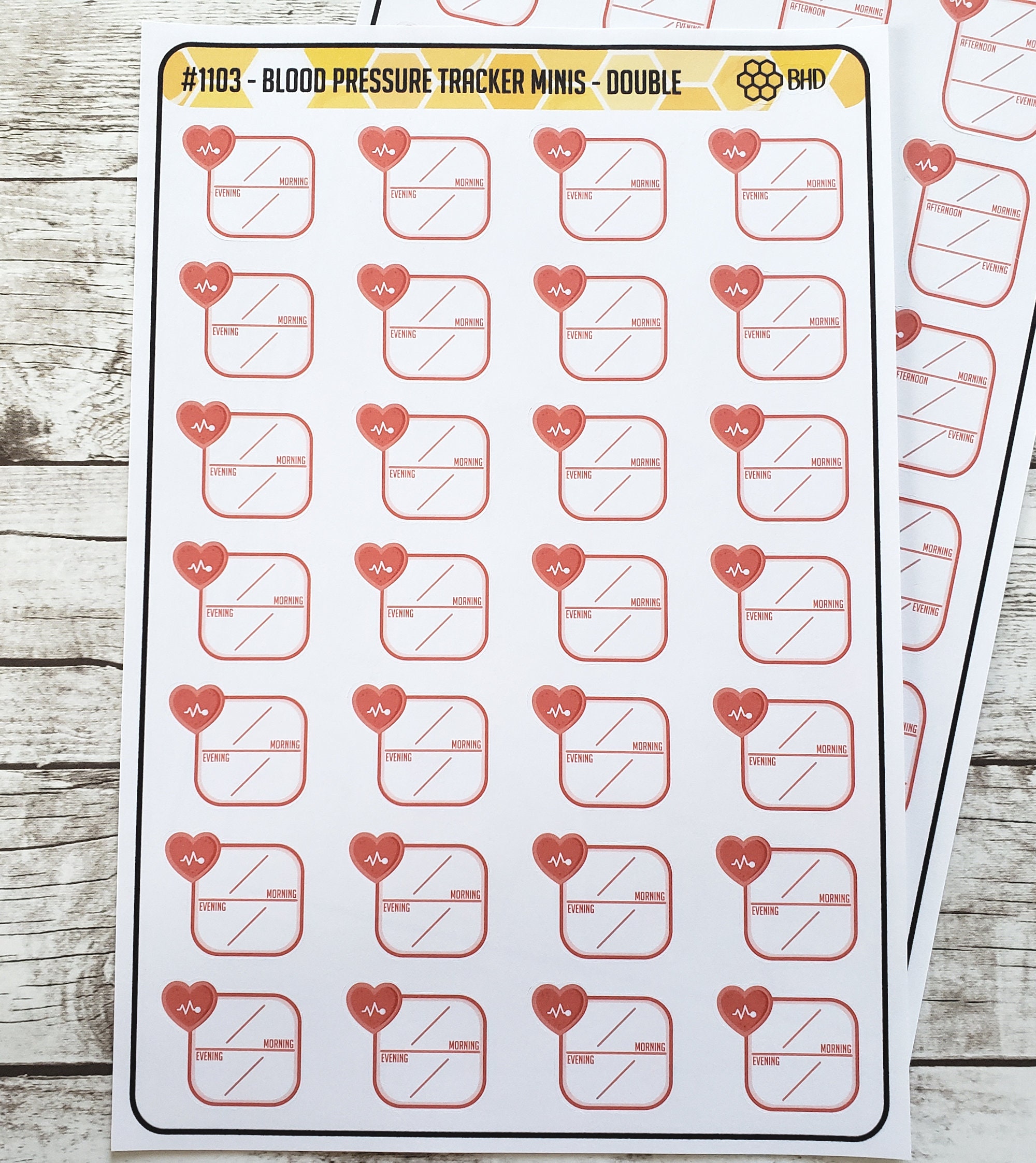 Pulseometer Sticker Blood Pressure Tracker Mini Stickers // Blood Oxygen Level Tracker ...