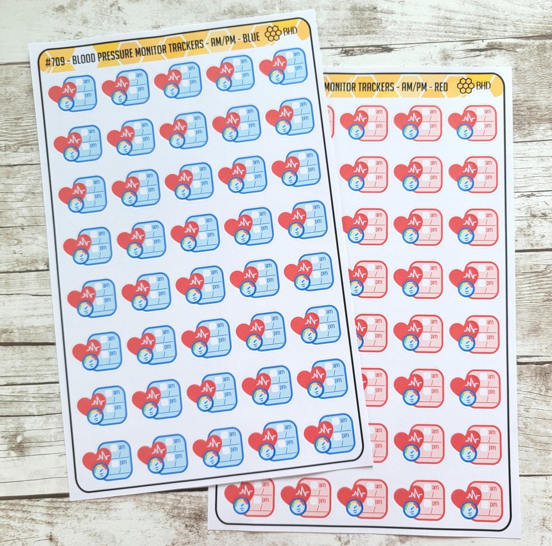 Pulseometer Sticker Blood Pressure Monitor Trackers Stickers // Set of 40 // Item #709 - Etsy
