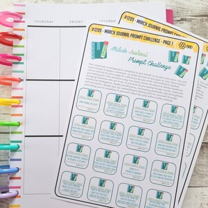 March Journal Prompt Challenge (Set of 2 Sheets) Item #1209 image 3