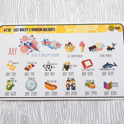 September Wacky & Random Holidays set of 16 Item 273 Etsy