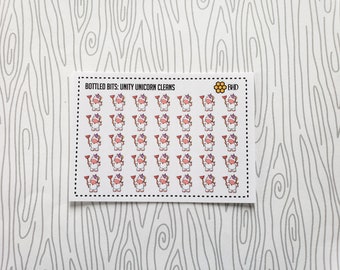 Bottled Bits // Unity Unicorn Cleans // Mini Stickers (Set of 35) Item #834