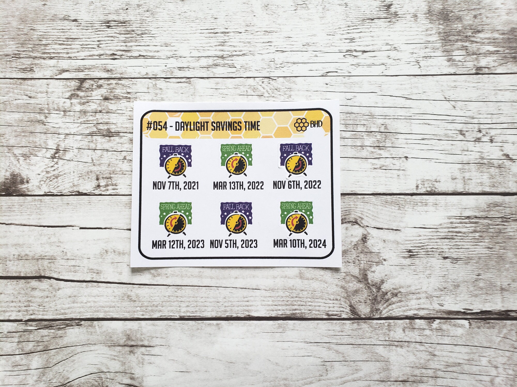 Daylight Savings Time Reminders (Set of 6) Item #054