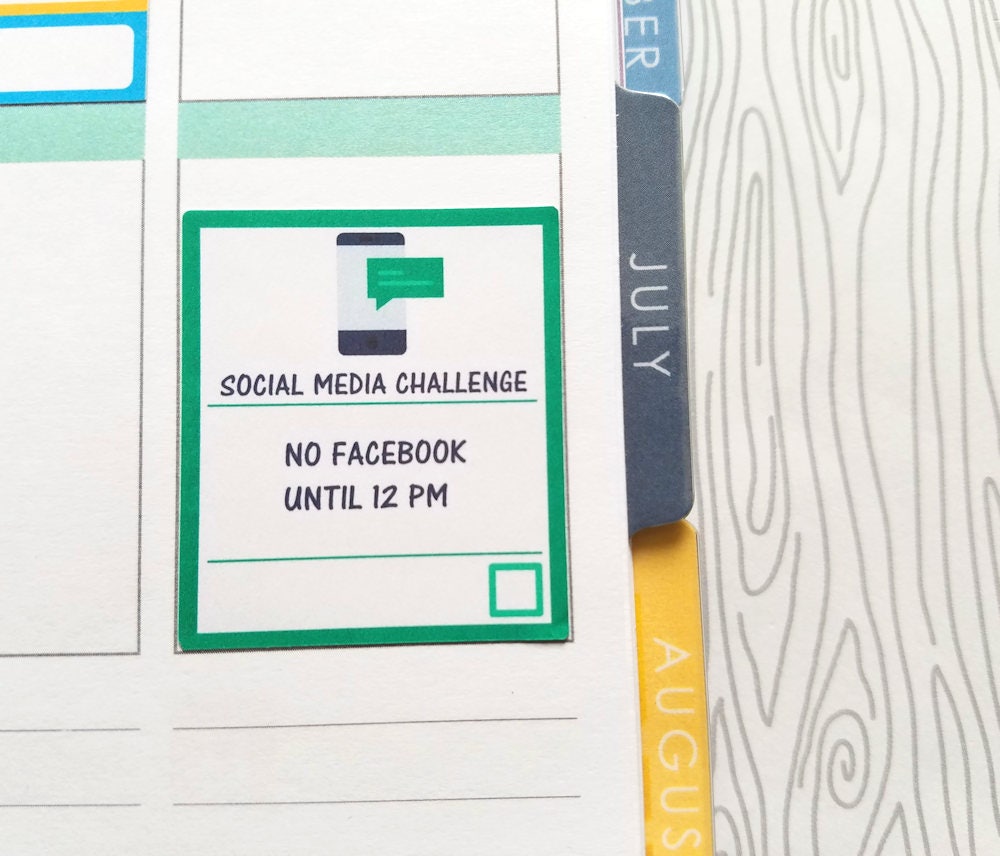 30 Day Social Media Detox Challenge (set of 36) Item #637 - Etsy