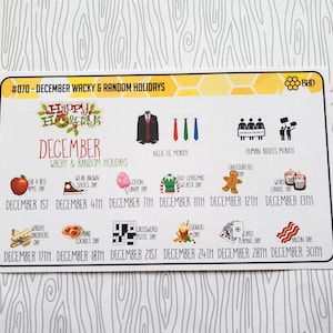 December Wacky & Random Holiday Stickers (Set of 16) Item #070