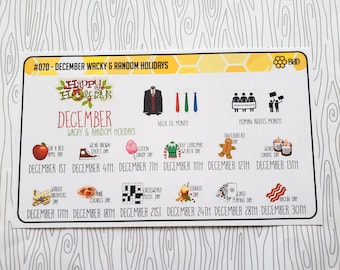December Wacky & Random Holiday Stickers (Set of 16) Item #070