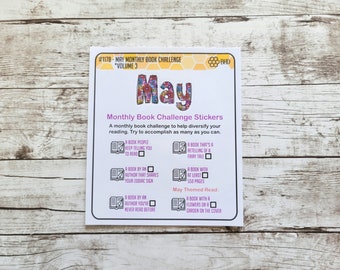 May Monthly Book Challenge Stickers // Volume 3 (Set of 7) Item #1178