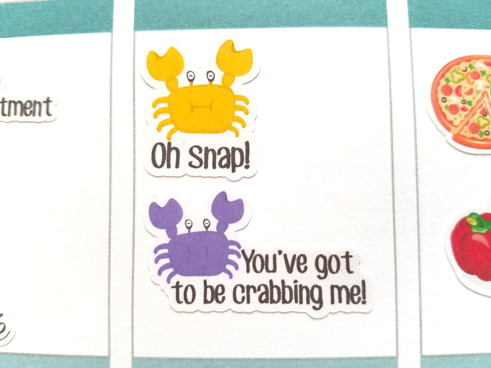 Crab Puns Stickers set of 28 Item 590 Etsy