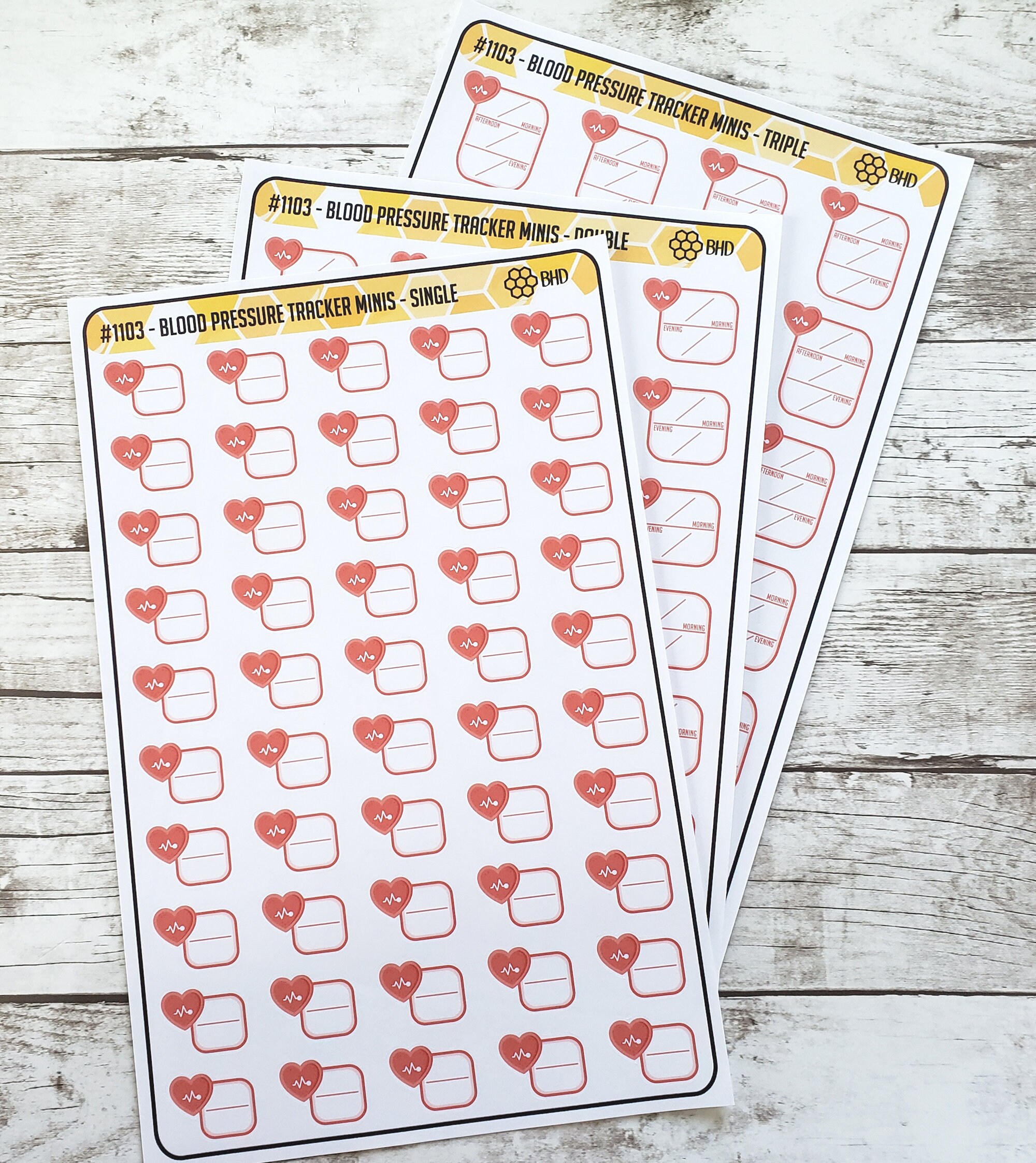 Pulseometer Sticker Blood Pressure Tracker Mini Stickers // Blood Oxygen Level Tracker ...