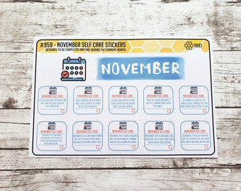 November Self Care Stickers (Set of 12) Item #959