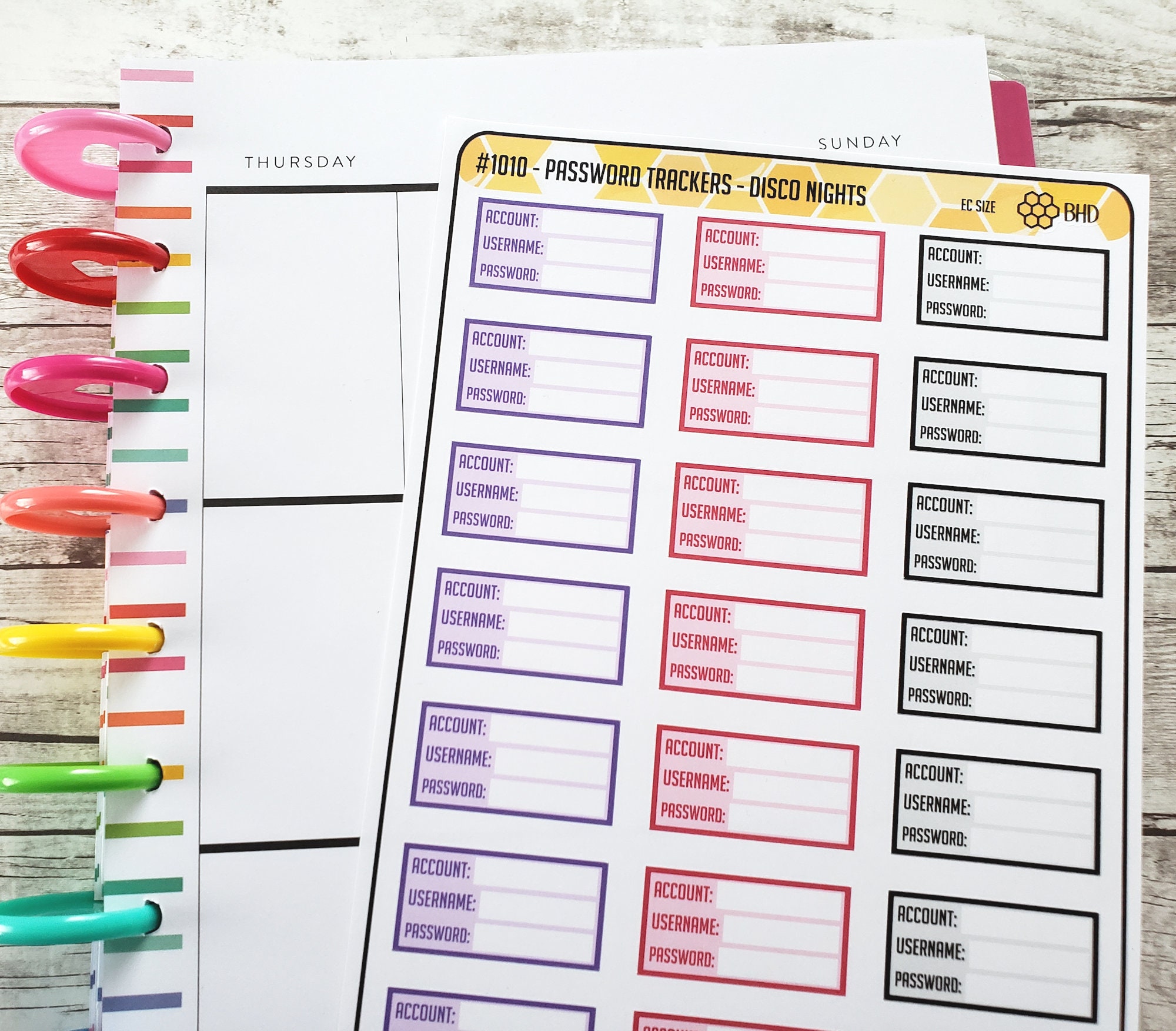 Password Trackers Stickers (set of 24) Item #1010 - Etsy