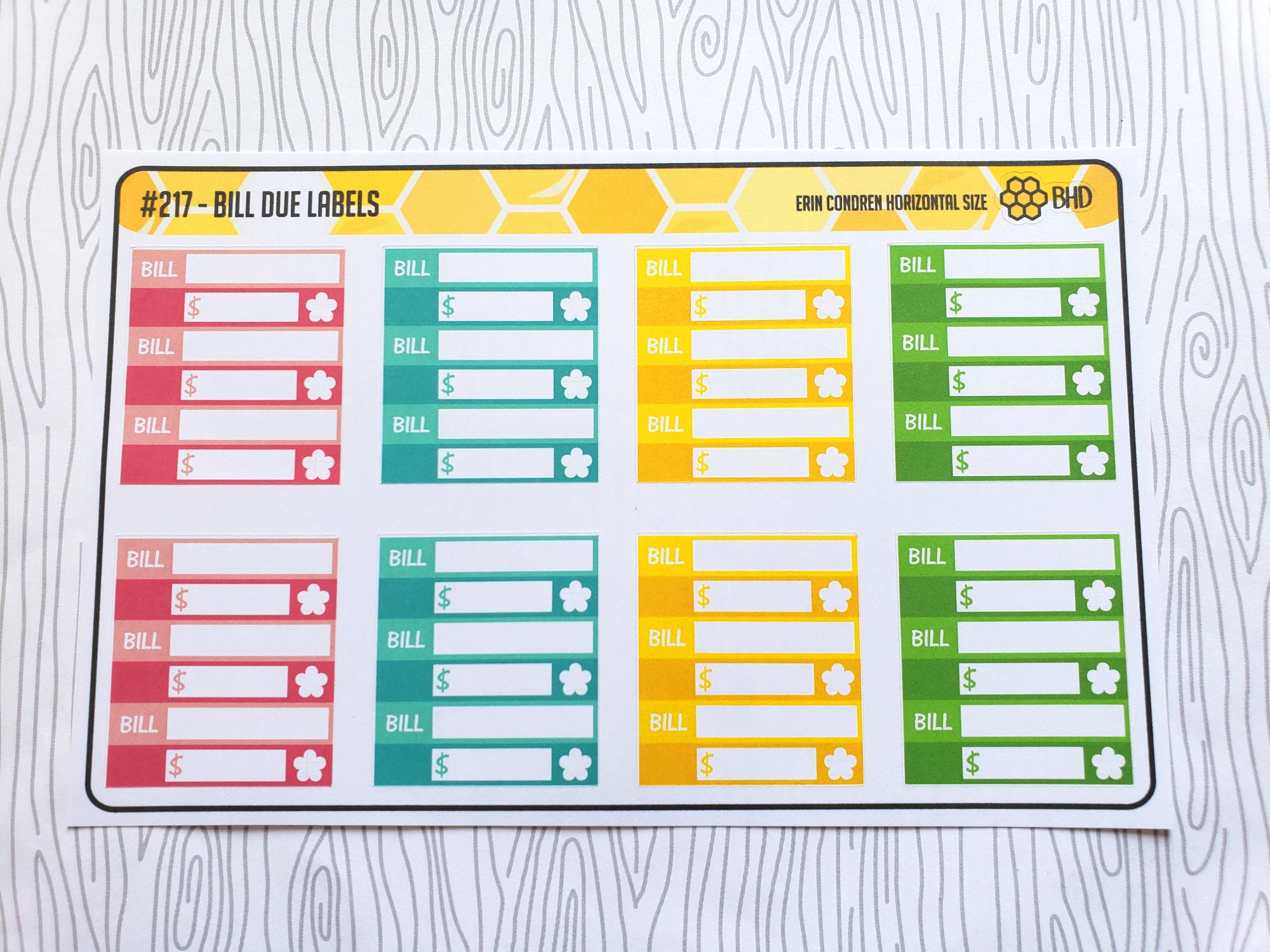 Stackable Bill Due Labels (set of 8) Item #217 - Etsy