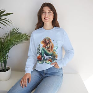 Mermaid Lovers Crewneck Sweatshirt - Soft Cozy Top for Sea Enthusiasts, Unisex Gift, Casual Wear, Beach Vibes, Perfect for Summer & Parties
