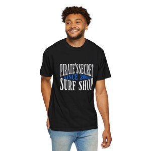 Pirate Surf Shop T-Shirt, Vintage Unisex Tee, Beachwear, Gift for Surfers, Casual Style, Summer Outing, Surfing Apparel