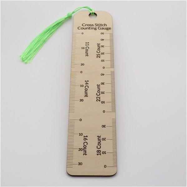 Engraved Wooden Stitch Counting Gauge | Ruler | Stitch Count | Fabric Counting Gauge | Stitching Ruler