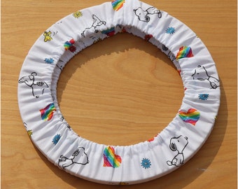 Hoop Grime Guard made with Snoopy Hearts fabric (Size options available)