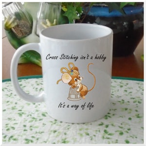 Taza de porcelana - Cross Stitching no es un hobby Es una forma de vida