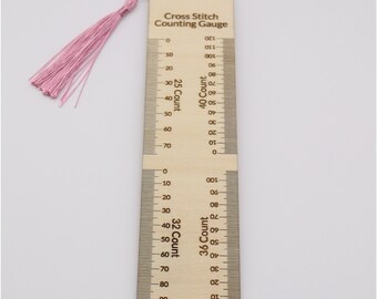 Engraved Wooden Stitch *High Counts* Counting Gauge | Ruler | Stitch Count | Fabric Counting Gauge | Stitching Ruler | Has Higher Counts