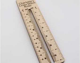 Engraved Wooden Stitching Guide | Ruler | Fabric Count | Fabric Count Gauge | Stitching Ruler