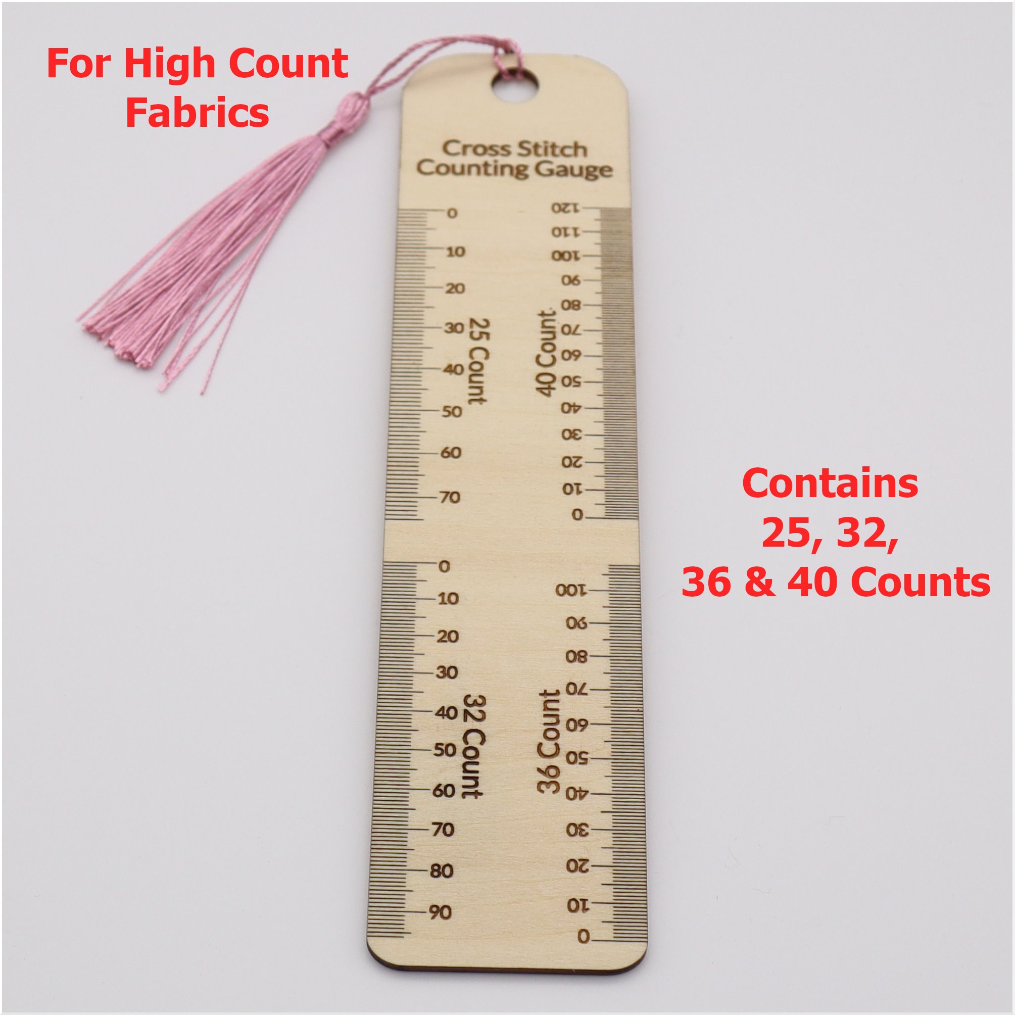 Engraved Wooden Cross Stitch Counting Gauge: High Count Fabric Ruler - Etsy