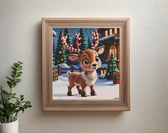 Christmas Reindeer Cross Stitch Pattern: Full Coverage Design (PDF Download)
