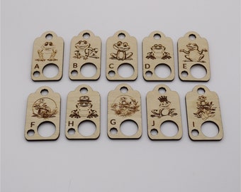 Engraved Wooden Thread/Floss Drops - Frogs