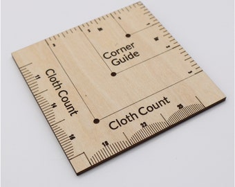 Engraved Wooden Stitching Guide | Corner Guide | Fabric Count | Fabric Count Gauge | Stitching Ruler