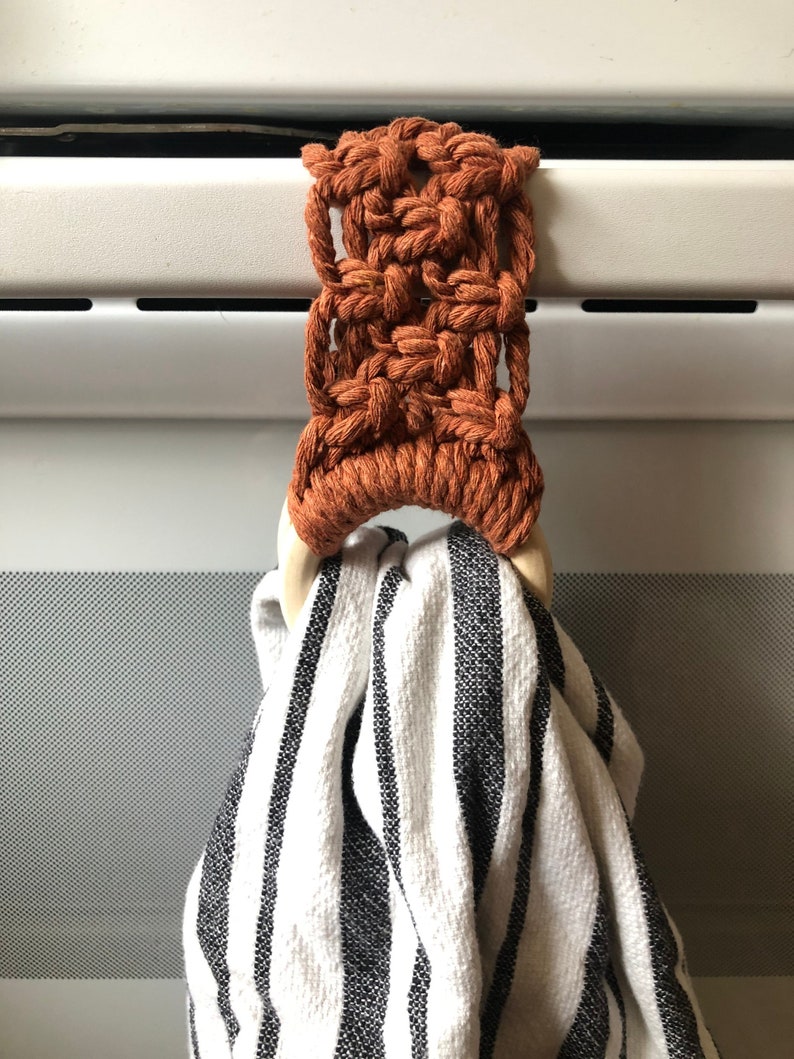 Macrame Kitchen Towel Holder Etsy