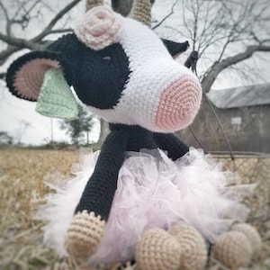 Crochet Cow Lovey - Cow Themed Nursery - Cow Toy - Farm Toy