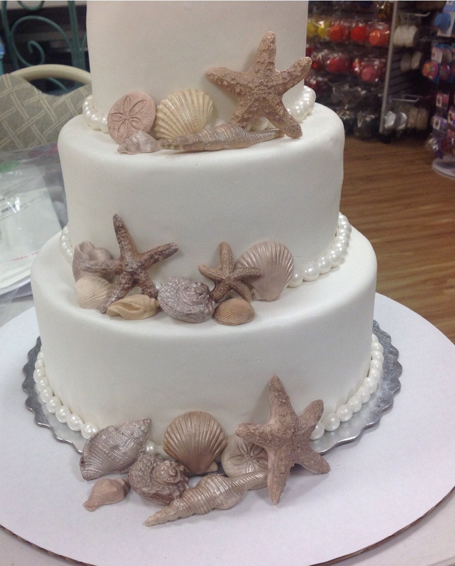 Edible Nautral Color Seashell Set for Cakes/ Wedding Cake/ Etsy