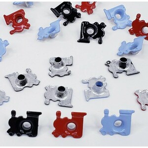 24 Train Engine Eyelets Embellishments Baby Boy Stamping Scrapbooking Paper Art Crafts Handmade Cards Announcements