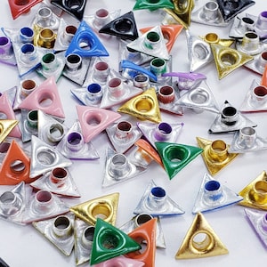 100 Triangle Eyelets 1/8" Scrapbooking Embellishments 10 Colors Stamping Paper Crafts Cardmaking