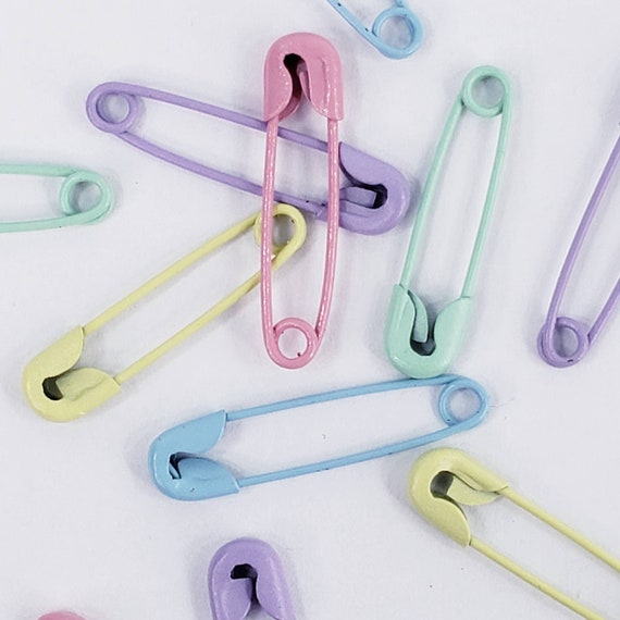 Set of 20 Mini Painted Decorative Safety Pins 5 Pastel Clrs Baby